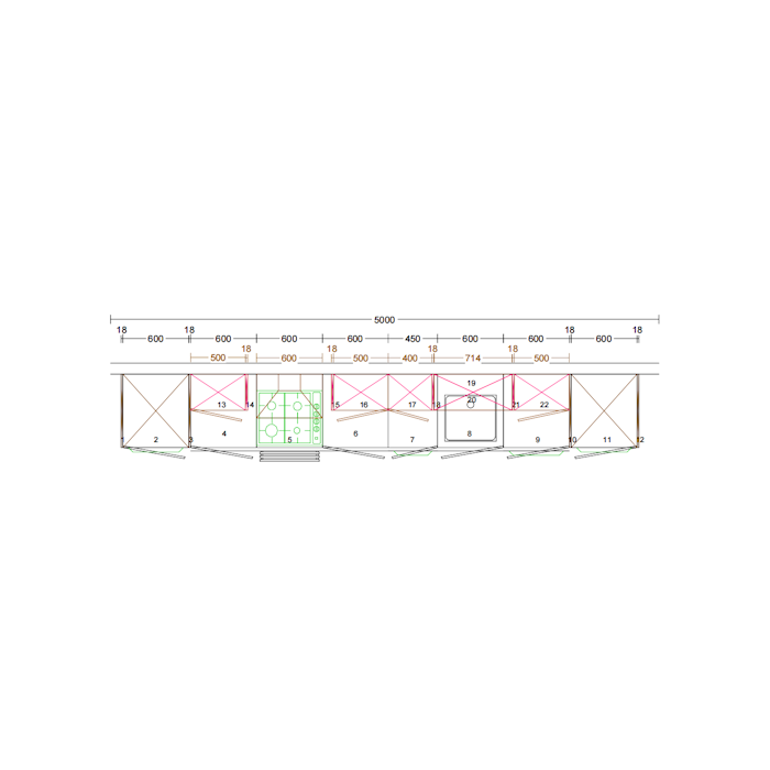 Large Single Row Galley