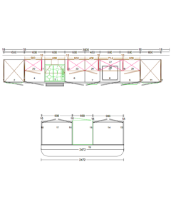 Large Single Row Galley with Island